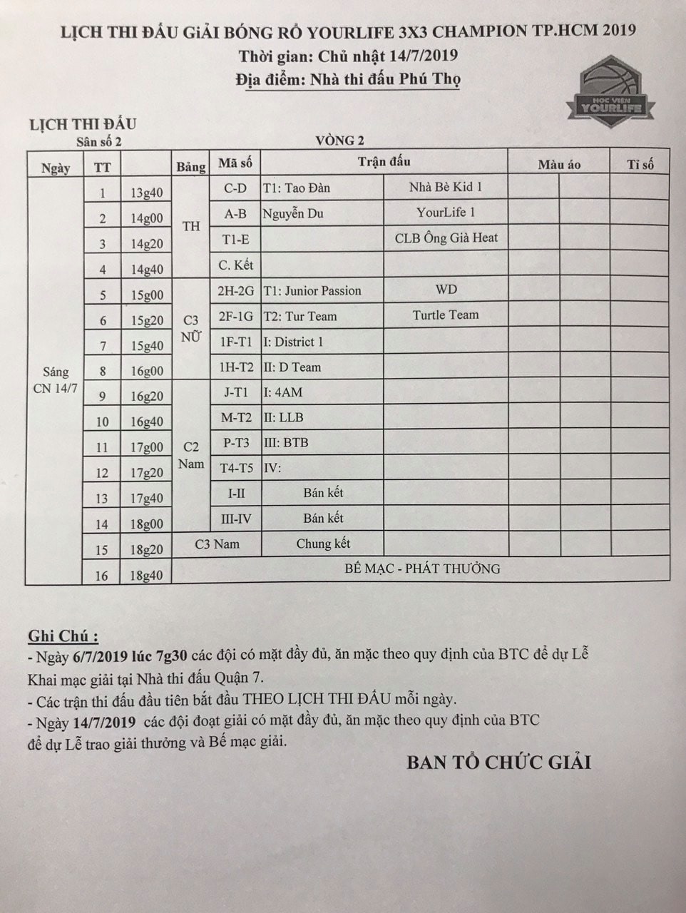 Giải bóng rổ Yourlife 3x3 Tournament 2019: Kết quả vòng bảng và lịch thi đấu chi tiết ngày cuối cùng Giải bóng rổ Yourlife 3x3 Tournament 2019: Kết quả vòng bảng và lịch thi đấu chi tiết ngày cuối cùng